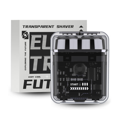 Futuristic transparent mini electric razor