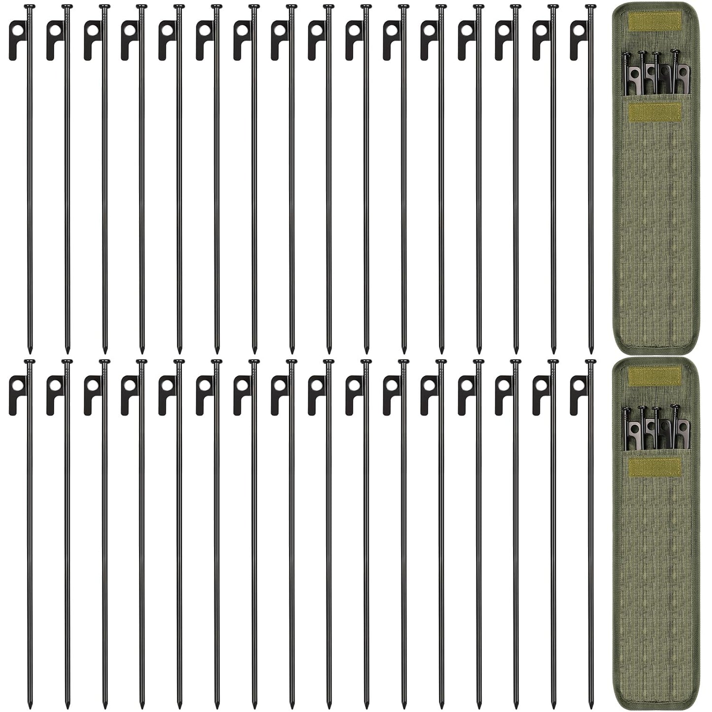 32 Pack Tent Stakes 16in Heavy Duty