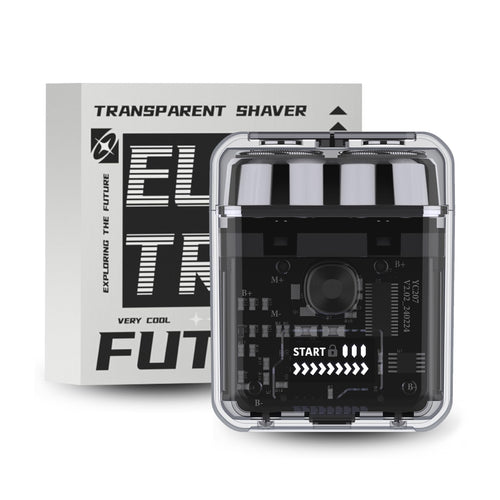 Futuristic transparent mini electric razor