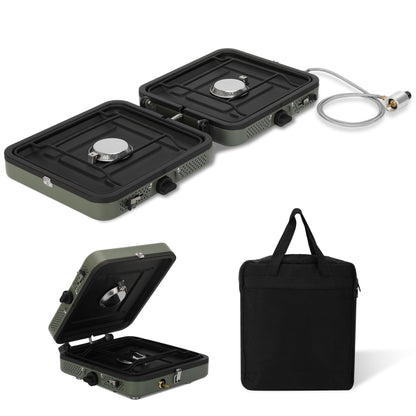 2 Burner Folding Camping Stove with Griddle